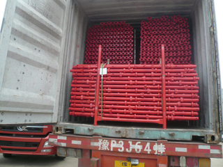 Échafaudage Cuplock peint en rouge de l'usine chinoise